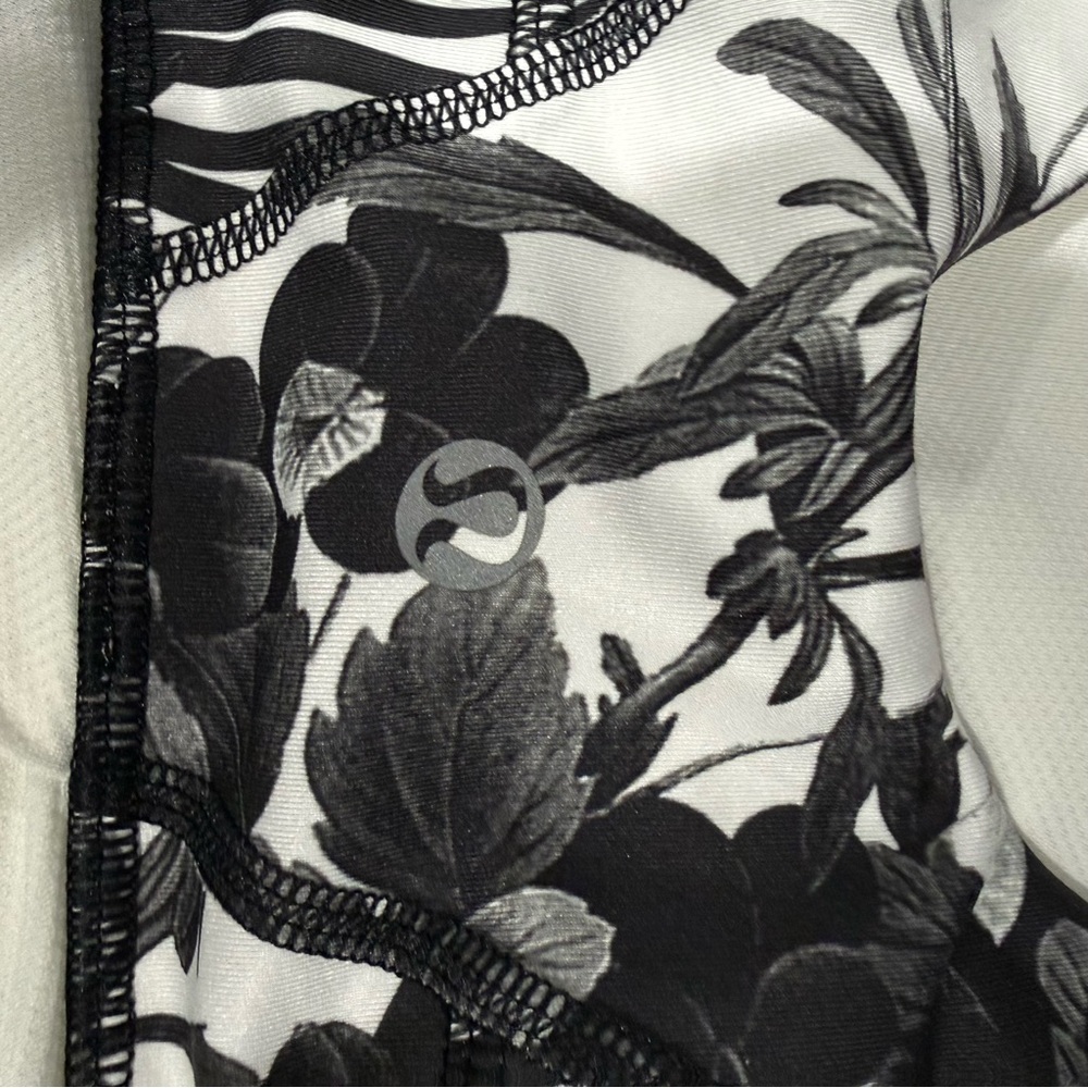 lululemon Tame Me Tank Top in the Brisk Bloom Black White pattern - Picture 6 of 6